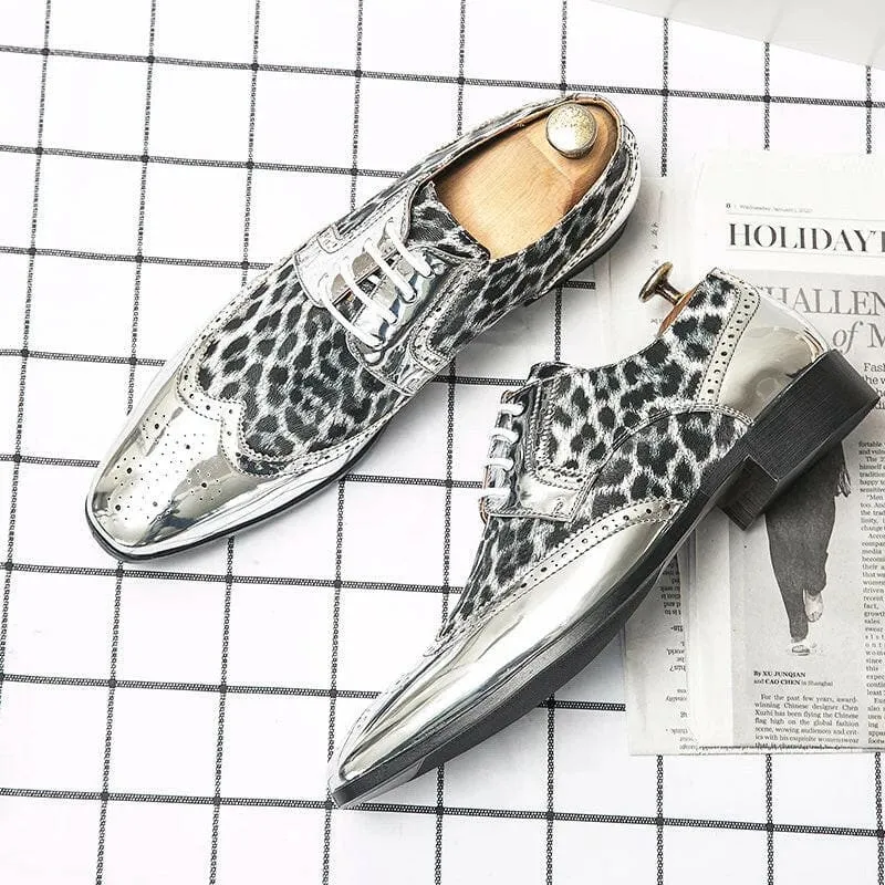 Stylish Silver Patent Leopard Print Shoes for a Bold Look