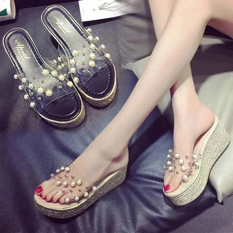 Summer Korean Style Thick-soled Wedge Slippers