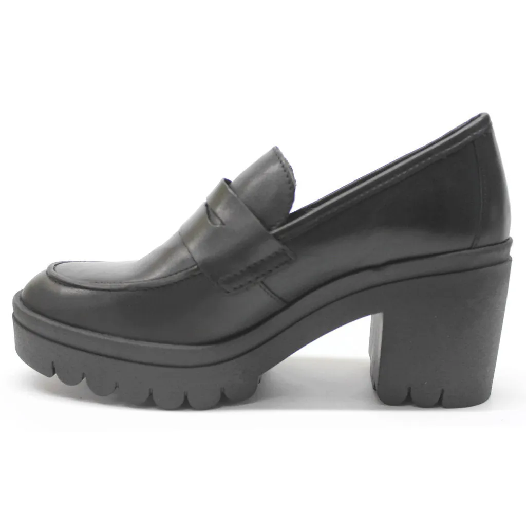 Toky803Fly Leather Women's Block Heel Slip On Shoes