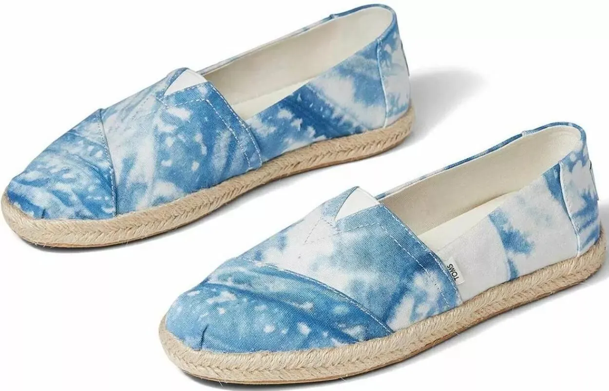 Toms Alpargata Rope Plant Dyed Indigo Tie Dye Canvas Shoes