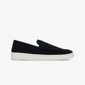 Toms | TRVL LITE SUEDE LEATHER BLACK LOAFERS  { BLACK