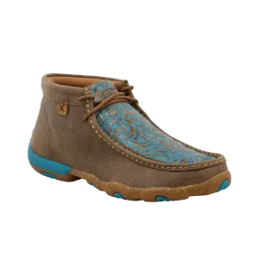 Twisted X Ladies Chukka Driving Moc Bomber & Turquoise Shoes WDM0148