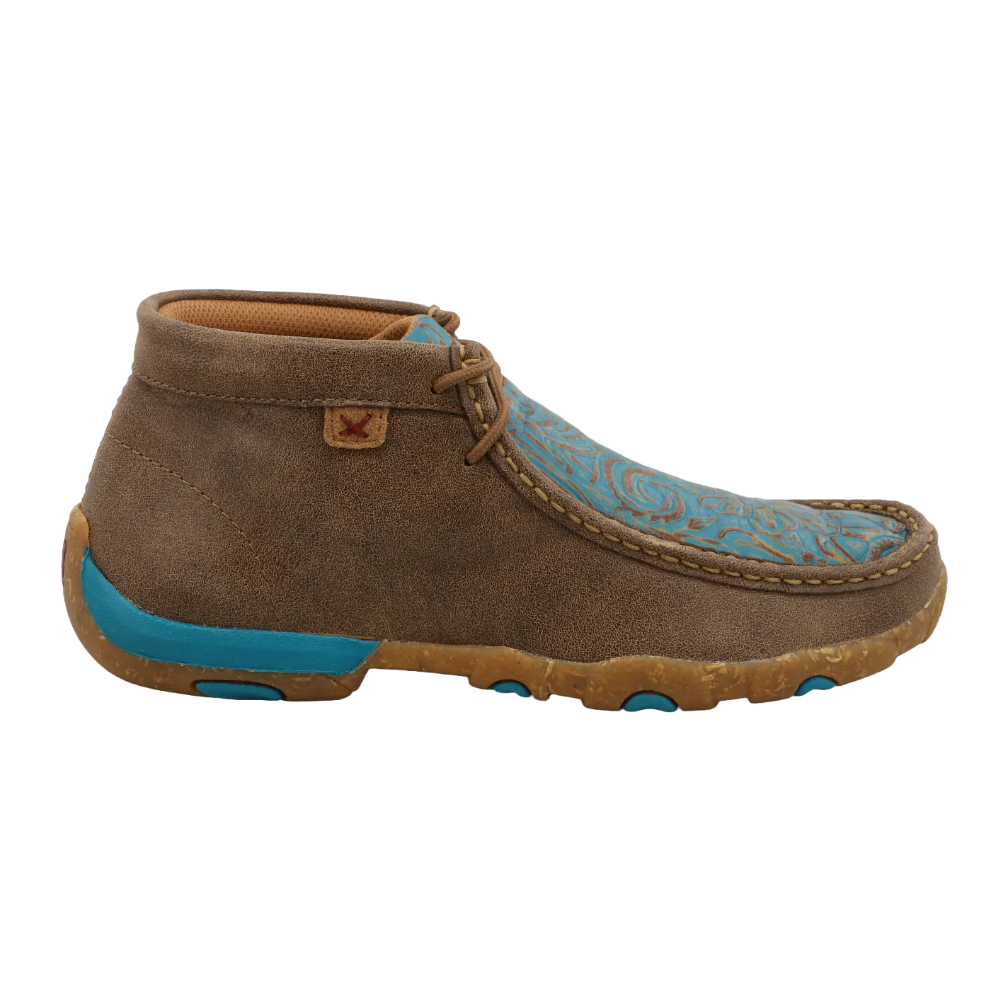 Twisted X Ladies Chukka Driving Moc Bomber & Turquoise Shoes WDM0148