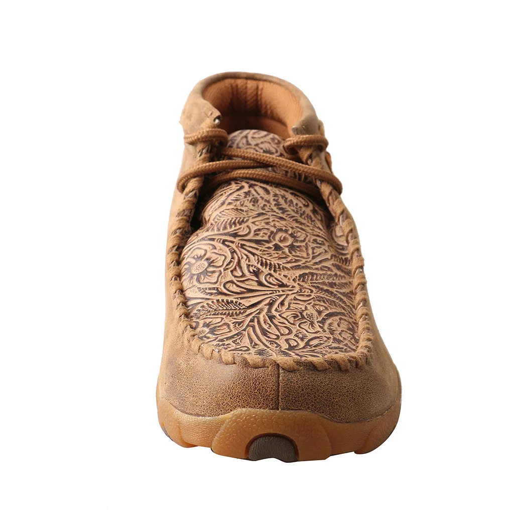 Twisted X Women's Whipstitched Tan Floral Tooled Driving Moc