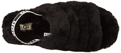 UGG Women's Fluff Yeah Slide Slipper, Black, 9 M US