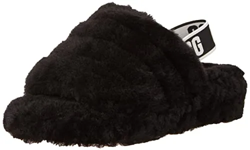 UGG Women's Fluff Yeah Slide Slipper, Black, 9 M US