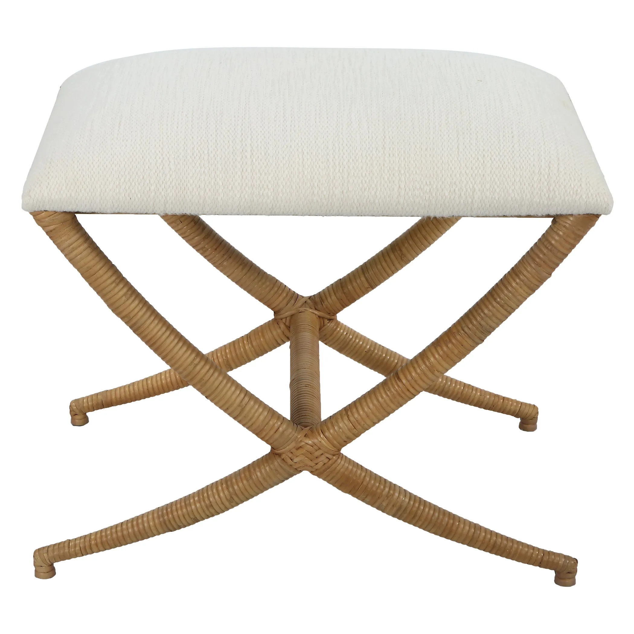 Uttermost Expedition White Fabric Small Bench