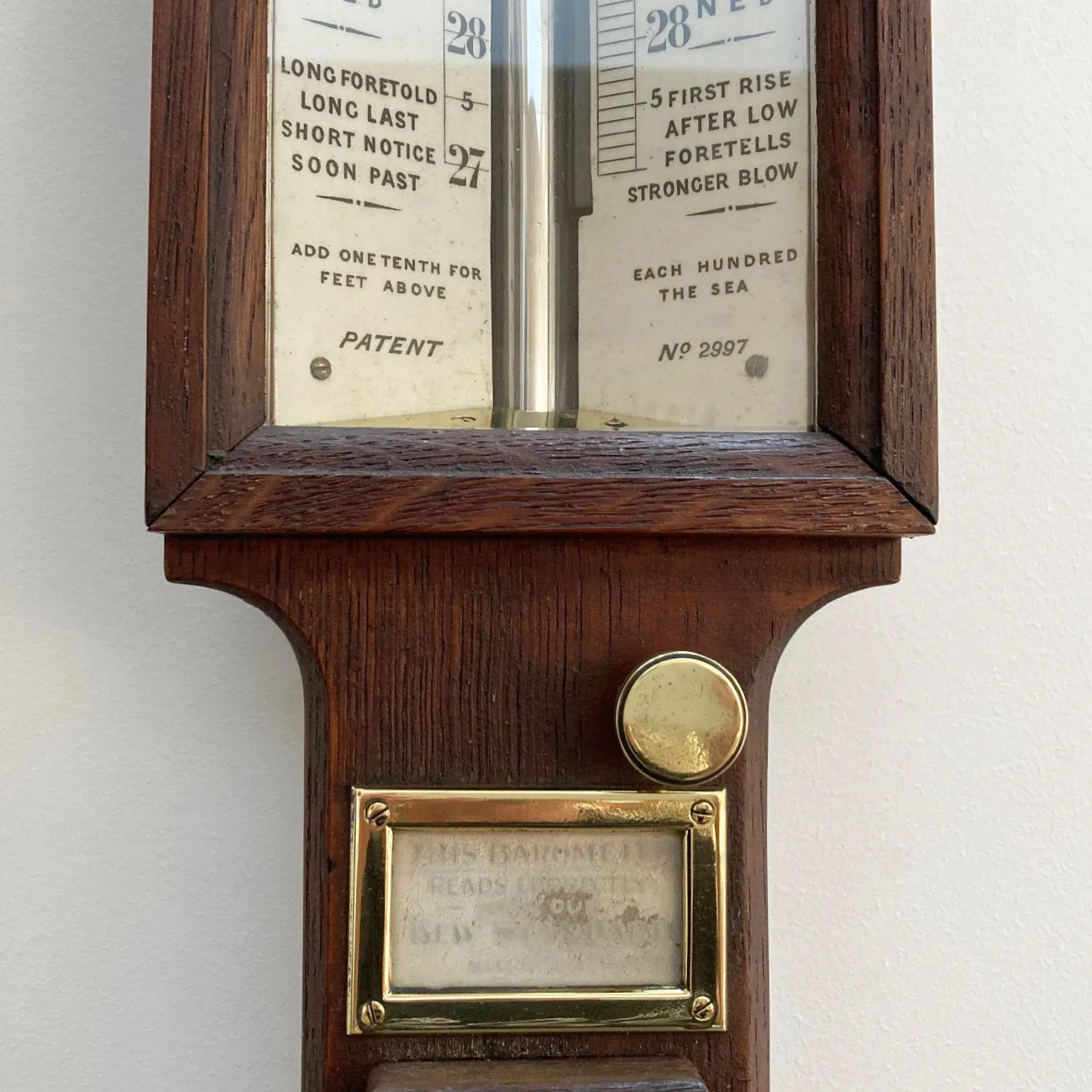 Victorian RNLI Admiral Fitzroy Storm Barometer by Negretti & Zambra London