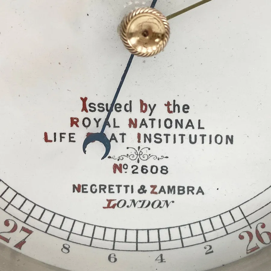 Victorian RNLI Fishermans Aneroid Barometer by Negretti & Zambra London - N0 2608