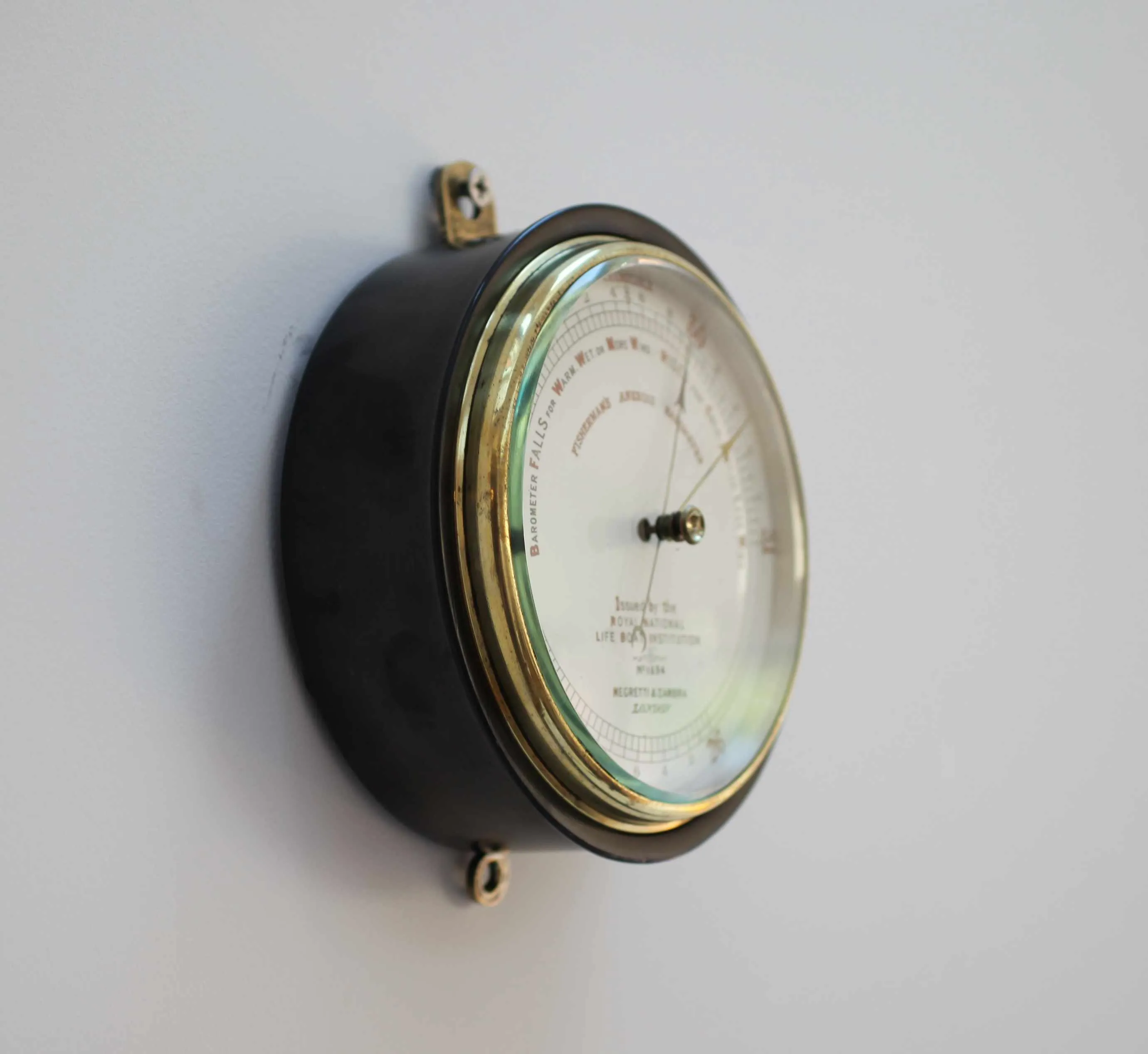 Victorian RNLI Fishermans Aneroid Barometer by Negretti & Zambra London - No 1694