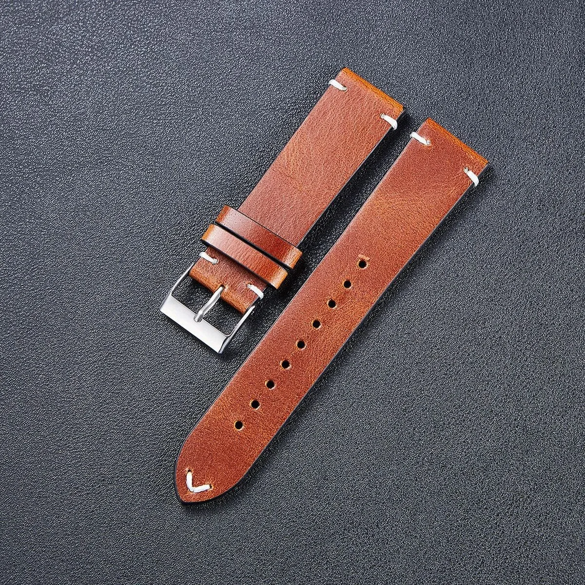 Vintage Oiled Leather Watch Straps Compatible with the Timex 22mm Range