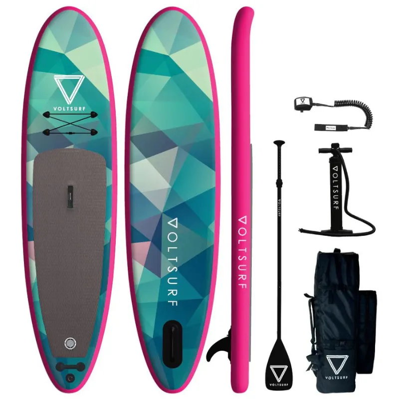 Voltsurf 11’0 Rover Stand Up Paddle Board Inflatable SUP - Pink Rail