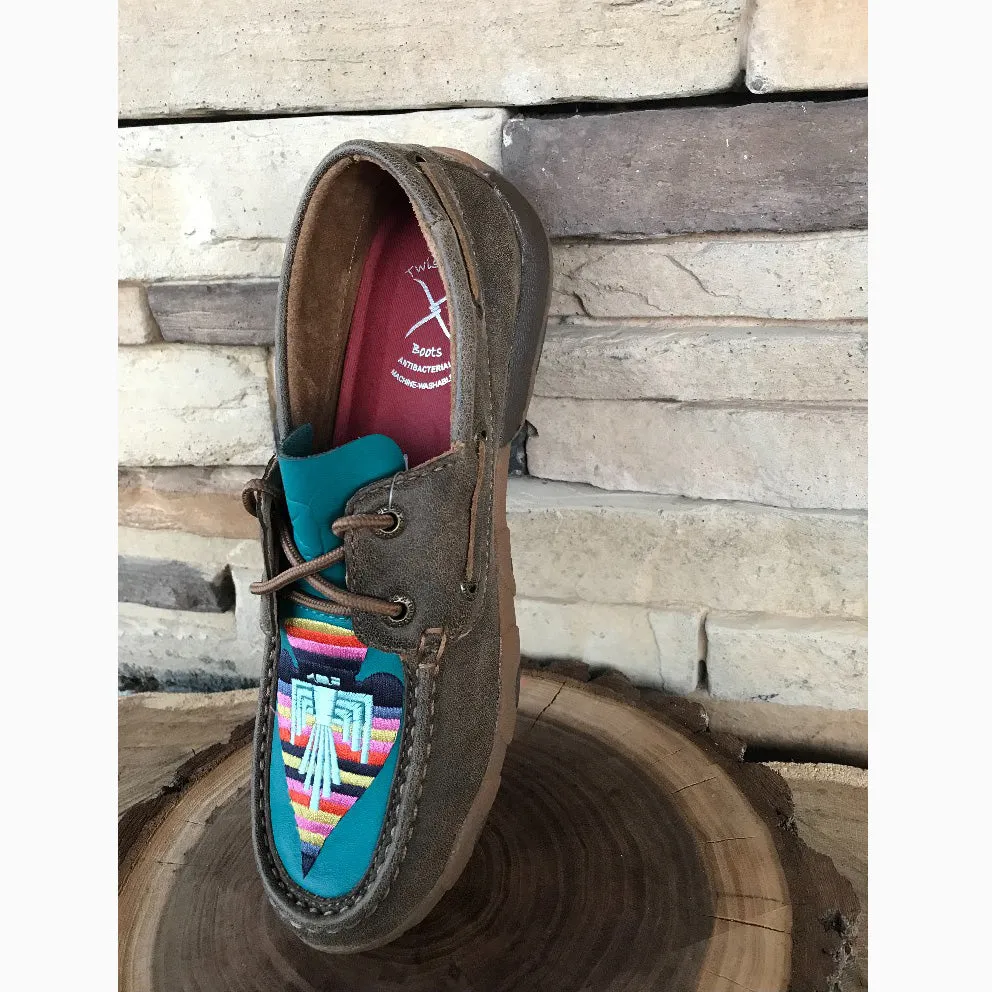 WE Exclusive~ Twisted X  Women's Turquoise Serape Arrowhead Thunderbird Driving Moc