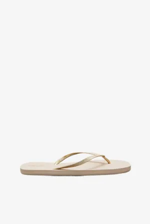 Women Beige Glitter Flip Flop