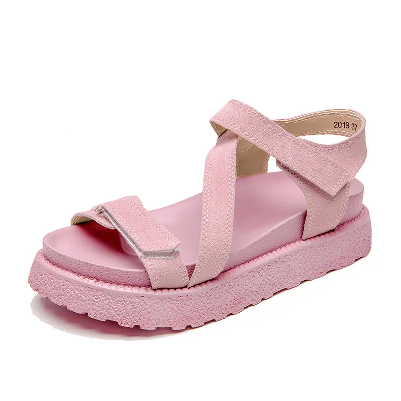 Women's Leather Platform Summer Sandals