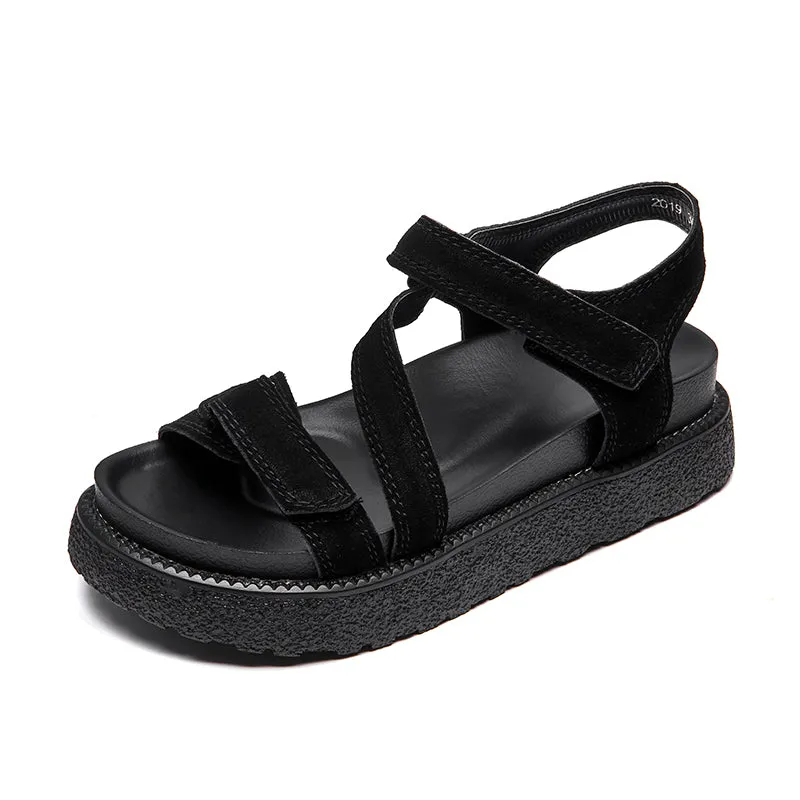 Women's Leather Platform Summer Sandals