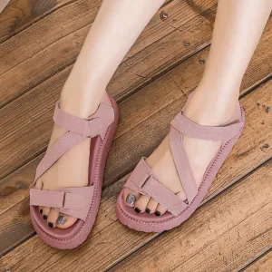 Women's Leather Platform Summer Sandals