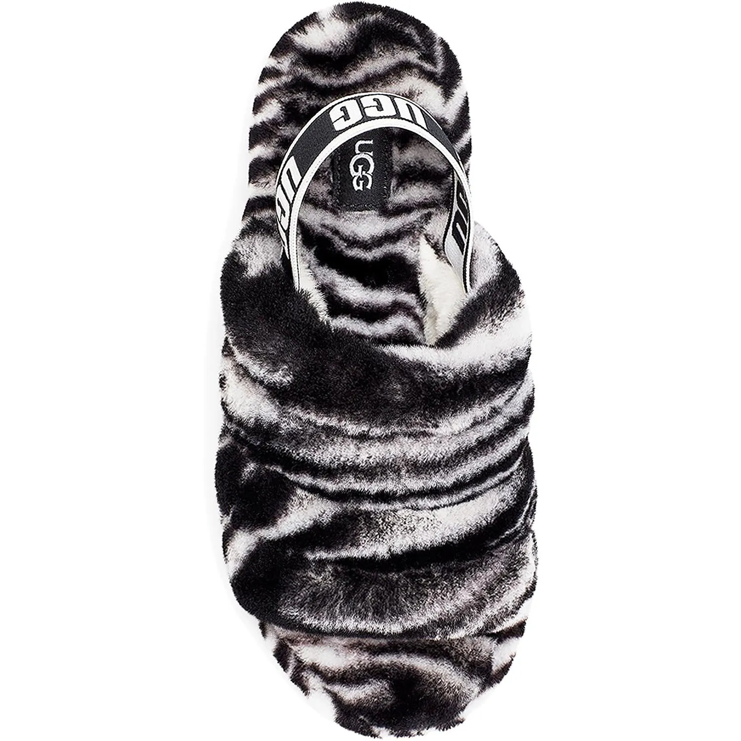 Women's UGG Fluff Yeah Slide Zebra Sheepskin