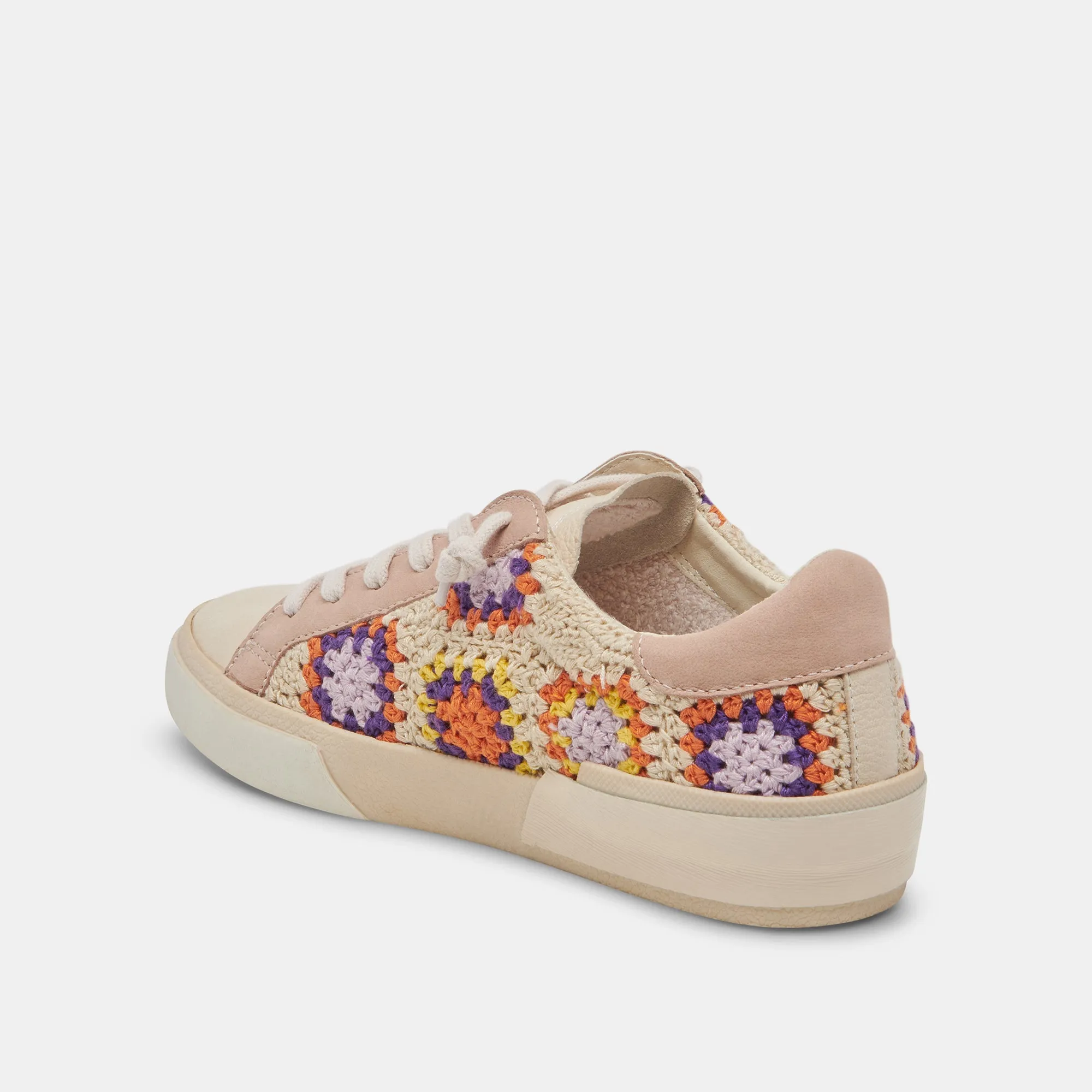 ZINA CROCHET SNEAKERS PURPLE FLORAL CROCHET